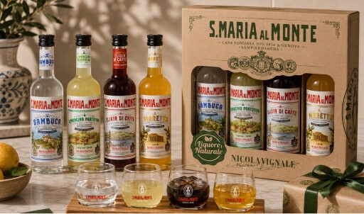 St Maria miniaturen geschenkverpakking: 4 smaken in een klein flesje in een leuke cadeauverpakking